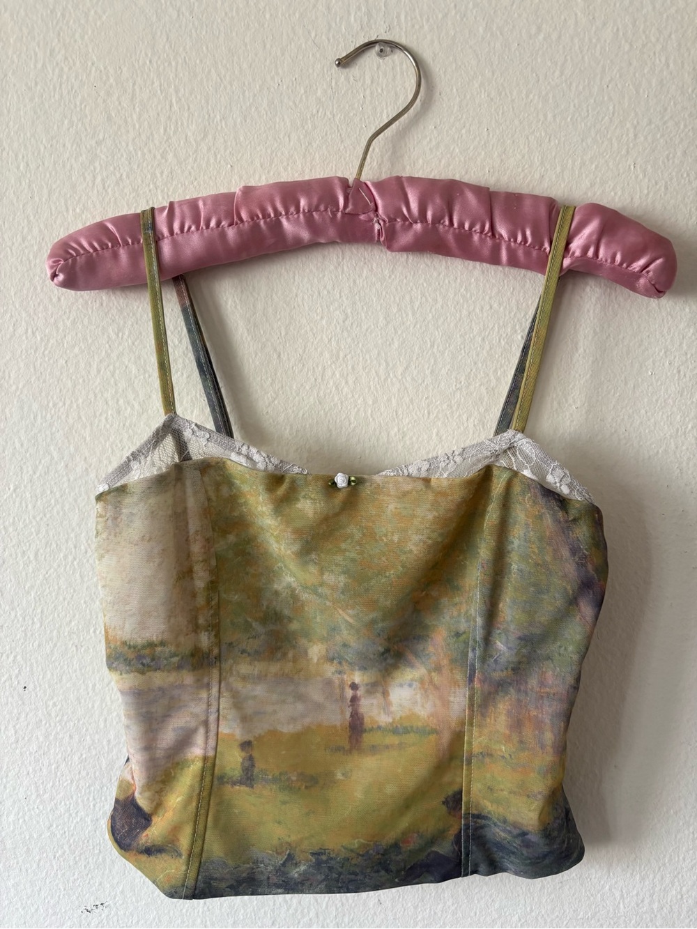 Green Summer Print Edikted Lace Top